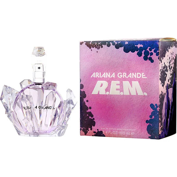 Descubre Ariana Grande R.E.M., un Eau de Parfum de 3.4 oz. Compra ahora y disfruta de esta fragancia única con notas de caramelo y lavanda, ideal para la mujer soñadora.
