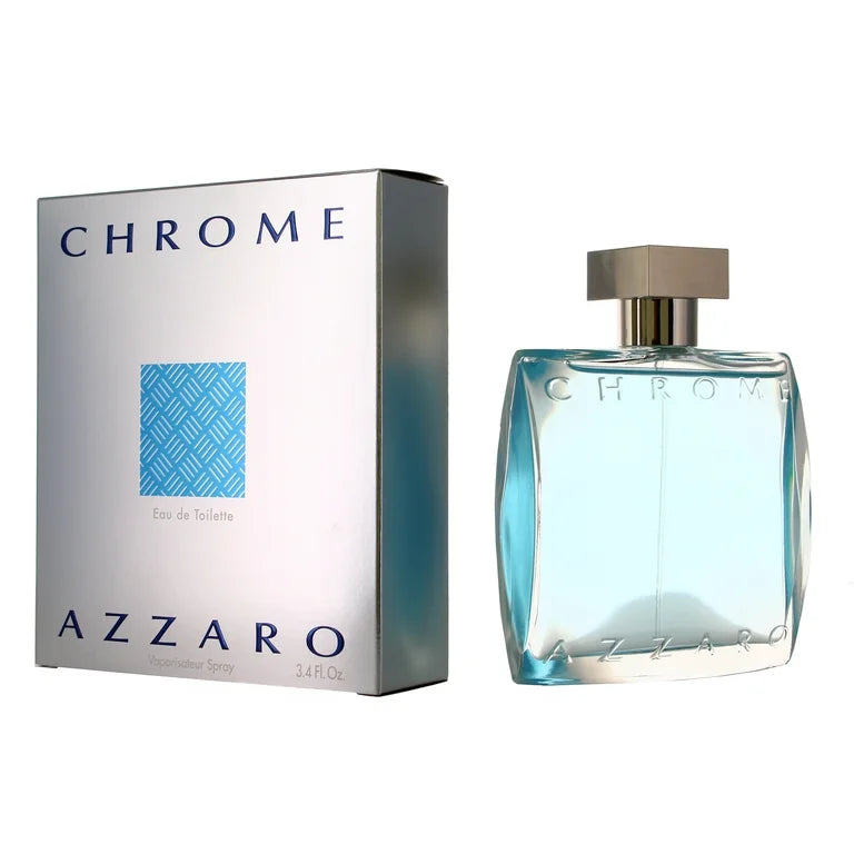 Descubre Azzaro Chrome, una fragancia fresca y metálica de 3.4 oz para hombre. Compra ahora y disfruta de un aroma limpio y refrescante, ideal para el día a día.