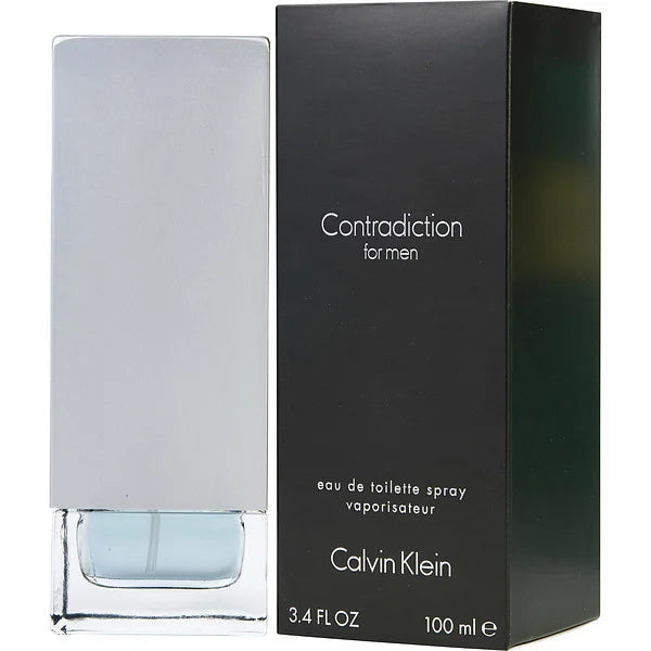 Descubre Calvin Klein Contradiction, un Eau de Toilette de 3.4 oz para hombre. Compra ahora y disfruta de esta fragancia amaderada y audaz, ideal para un aroma único.
