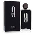 Botella de perfume Afnan 9 PM para hombre, de 3.4 oz, con un diseño negro y detalles dorados en la base y el nombre de la marca en el frente.