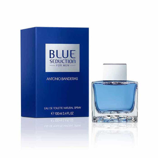 Descubre Antonio Banderas Blue Seduction, un Eau de Toilette de 3.4 oz para hombre. Compra ahora y disfruta de esta fragancia acuática y fresca, perfecta para el uso diario.