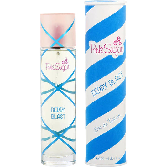 Descubre Aquolina Pink Sugar Berry Blast, un Eau de Toilette de 3.4 oz. Compra ahora y disfruta de esta fragancia afrutada y dulce con notas de fresa y grosella negra, ideal para la mujer divertida.