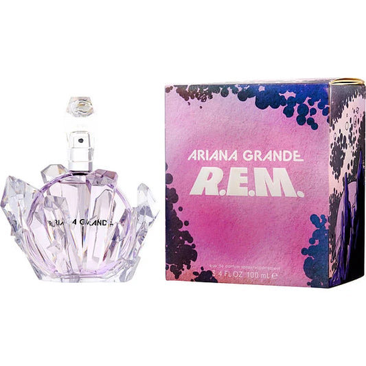 Descubre Ariana Grande R.E.M., un Eau de Parfum de 3.4 oz. Compra ahora y disfruta de esta fragancia única con notas de caramelo y lavanda, ideal para la mujer soñadora.