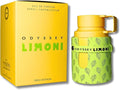 Botella de perfume Armaf Odyssey Limoni Fresh Edition de 3.4 oz, con un diseño hexagonal y vibrante, en color amarillo.