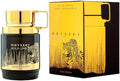 Botella de perfume Armaf Odyssey Wild One Gold Edition de 3.4 oz, con un diseño hexagonal y con una textura que parece animal print dorado.