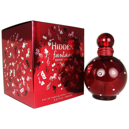 Descubre Britney Spears Hidden Fantasy, un Eau de Parfum de 3.4 oz. Compra ahora y disfruta de esta fragancia afrutada con notas de naranja y vainilla, ideal para la mujer juvenil.