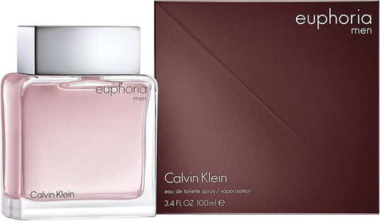 Descubre Calvin Klein Euphoria, un Eau de Toilette de 3.4 oz para hombre. Compra ahora y disfruta de un aroma audaz y seductor con notas de jengibre y especias.