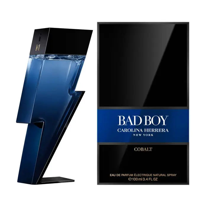 Descubre Carolina Herrera Bad Boy Cobalt, un Eau de Parfum de 3.4 oz. Compra ahora y disfruta de esta fragancia sofisticada con notas de geranio y sándalo, ideal para cualquier ocasión.