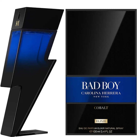 Descubre Carolina Herrera Bad Boy Cobalt Elixir, un Eau de Parfum de 3.4 oz. Compra ahora esta fragancia poderosa con notas ahumadas y dulces, ideal para dejar una impresión inolvidable.