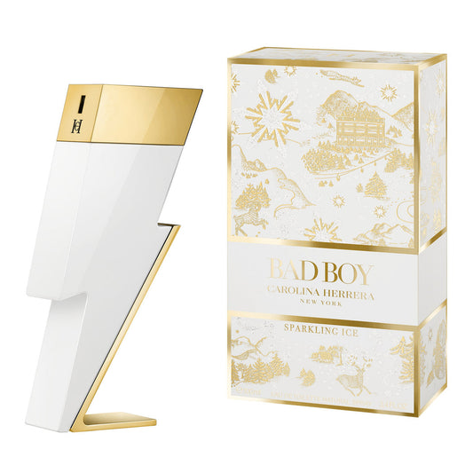 Descubre Carolina Herrera Bad Boy Sparkling Ice, un Eau de Toilette de 3.4 oz. Compra ahora esta fragancia refrescante con notas cítricas, ideal para los días calurosos.