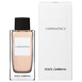 Botella de perfume Dolce and Gabbana L'Imperatrice de 3.3 oz para mujer, con un diseño simple y cilíndrico de vidrio transparente.