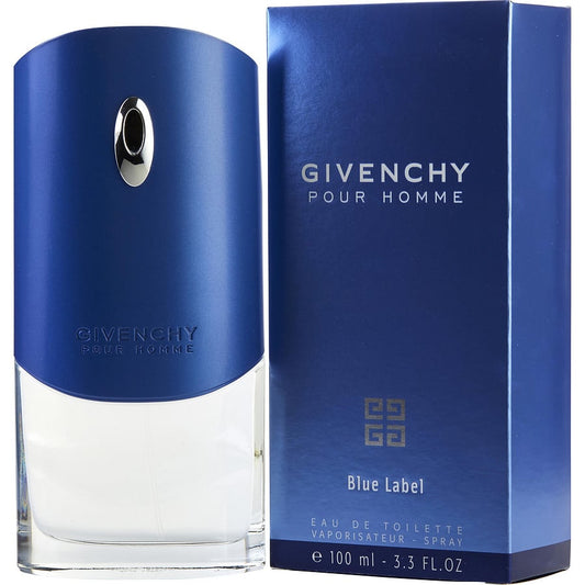 Descubre Givenchy Pour Homme Blue Label, un Eau de Toilette de 3.3 oz. Compra ahora y disfruta de esta fragancia elegante con notas de cedro y especias, ideal para el uso diario.