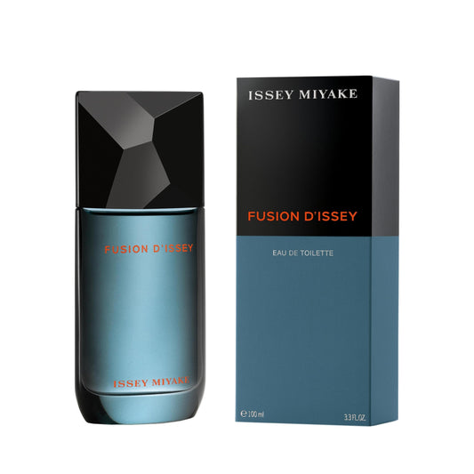 Descubre Issey Miyake Fusion d'Issey, un Eau de Toilette de 3.3 oz para hombre. Compra ahora y disfruta de esta fragancia fresca y cálida con notas de coco y especias.