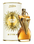 Botella de perfume Jean Paul Gaultier Divine Le Parfum de 1.7 oz para mujer, con la forma de un busto de mujer con un bustier dorado.