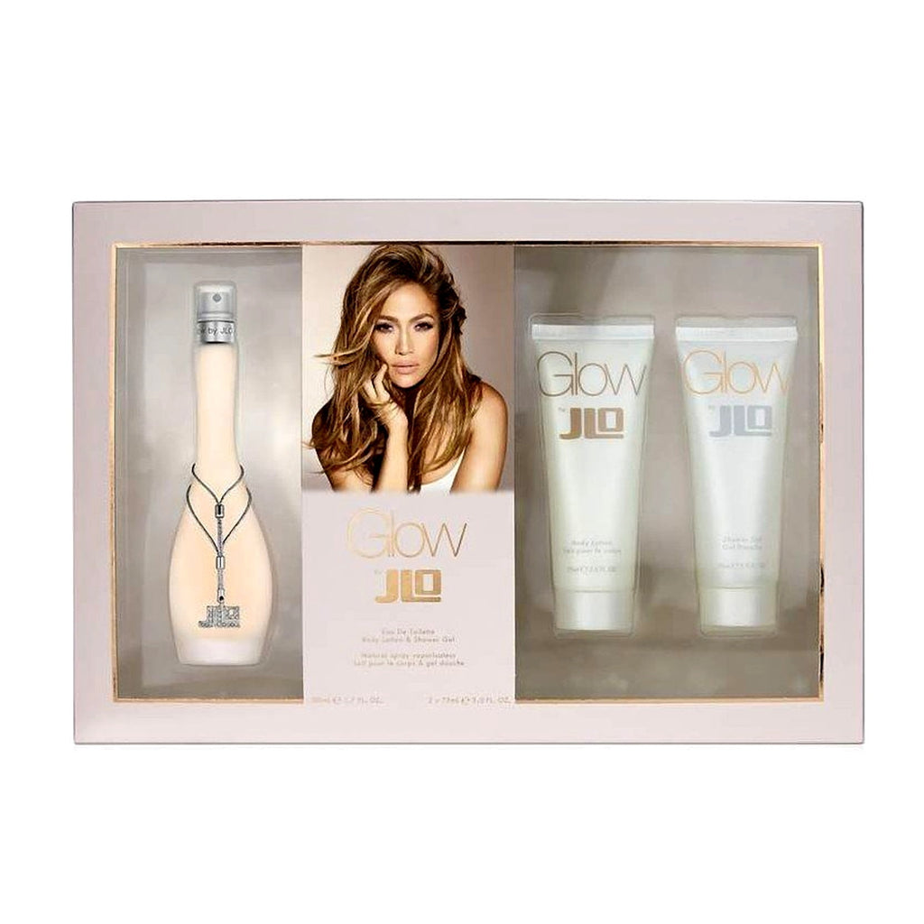 J LO GLOW SET 3.4 OZ EAU DE TOILETTE, 2.5 OZ BODY LOTION Y 2.5 OZ SHOWER GEL MUJER original - Perfumería García
