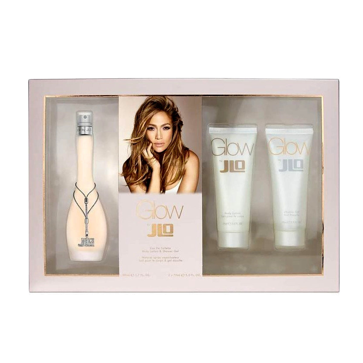 J LO GLOW SET 3.4 OZ EAU DE TOILETTE, 2.5 OZ BODY LOTION Y 2.5 OZ SHOWER GEL MUJER original - Perfumería García