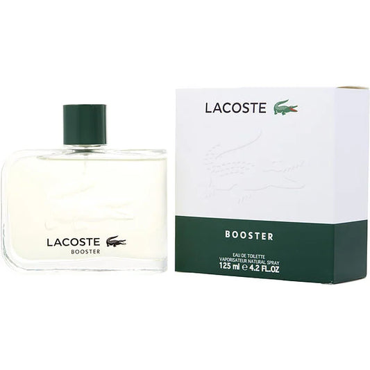 Descubre Lacoste Booster, un Eau de Toilette de 4.2 oz. Compra ahora y disfruta de esta fragancia revitalizante con notas de menta, ideal para el hombre activo.