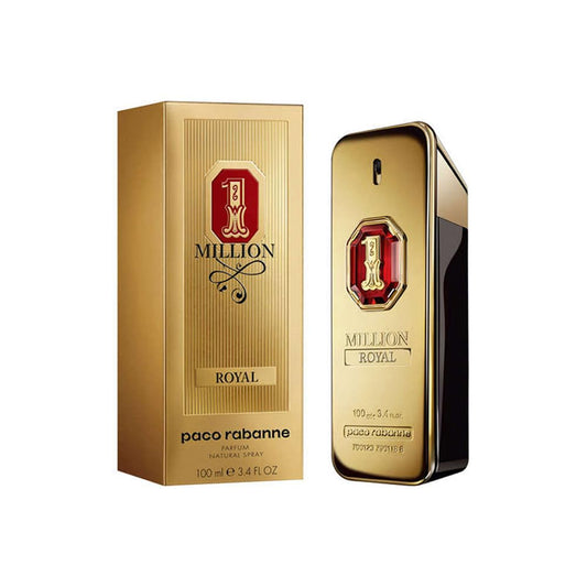 Descubre Paco Rabanne 1 Million Royal, un Pure Parfum de 3.4 oz. Compra ahora y disfruta de esta fragancia lujosa con notas de lavanda y cedro, perfecta para la noche.