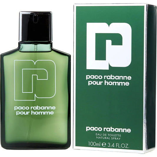 Descubre Paco Rabanne Pour Homme, un Eau de Toilette de 3.4 oz. Compra ahora y disfruta de esta fragancia amaderada con notas de clavel y miel, ideal para el hombre sofisticado.