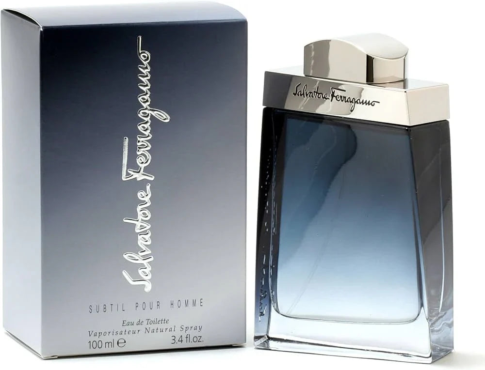 Descubre Salvatore Ferragamo Subtil, un Eau de Toilette de 3.4 oz. Compra ahora y disfruta de esta fragancia fresca con notas de jengibre y mandarina, ideal para el hombre moderno.