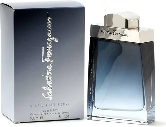 Descubre Salvatore Ferragamo Subtil, un Eau de Toilette de 3.4 oz. Compra ahora y disfruta de esta fragancia fresca con notas de jengibre y mandarina, ideal para el hombre moderno.