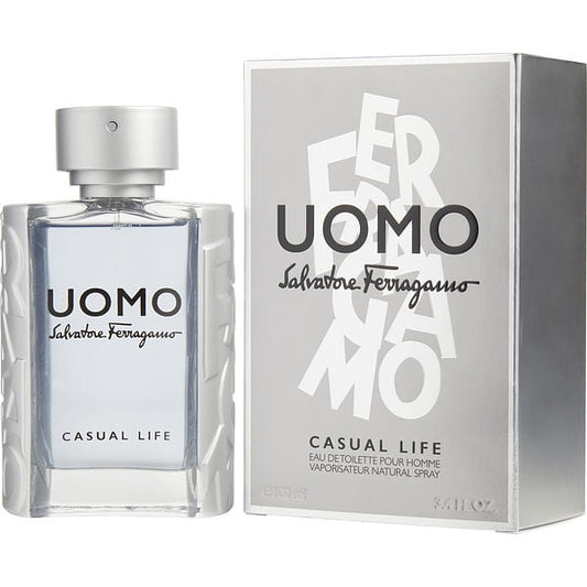 Descubre Salvatore Ferragamo Uomo Casual Life, un Eau de Toilette de 3.4 oz. Compra ahora y disfruta de esta fragancia vibrante con notas de café y cardamomo, ideal para el hombre relajado.