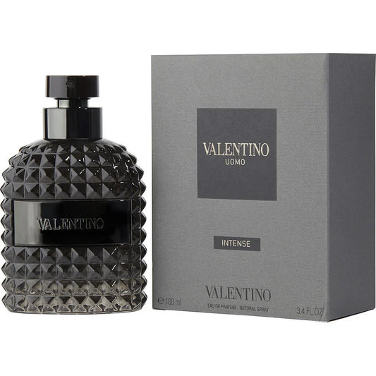 Descubre Valentino Uomo Intense, un Eau de Parfum de 3.4 oz. Compra ahora y disfruta de esta fragancia intensa con notas de cuero y vainilla, ideal para la noche.