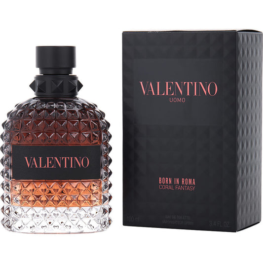 Descubre Valentino Uomo Born in Roma Coral Fantasy, un Eau de Toilette de 3.4 oz. Compra ahora y disfruta de esta fragancia frutal y especiada con notas de manzana y tabaco.