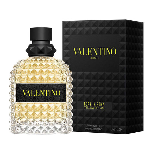Descubre Valentino Uomo Born in Roma Yellow Dream, un Eau de Toilette de 3.4 oz. Compra ahora y disfruta de esta fragancia vibrante con notas de piña y cedro, ideal para el hombre moderno.