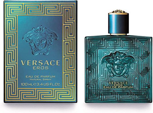 Descubre Versace Eros Eau de Parfum, una fragancia de 3.4 oz para hombre. Compra ahora y disfruta de un aroma intenso y seductor con notas de vainilla y cedro, perfecto para la noche.