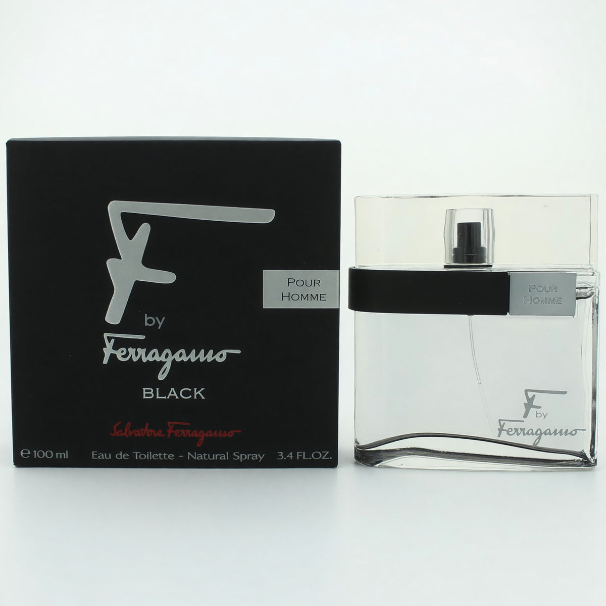 Salvatore Ferragamo F Black 3.4 Oz Eau De Toilette Hombre