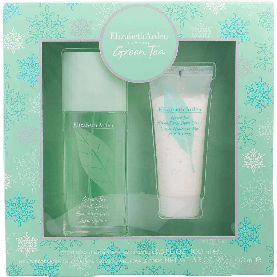 Elizabeth Arden Green Tea Set 3.3 Oz Eau De Parfum Y 3.3 Oz Honey Drops Body Cream Mujer
