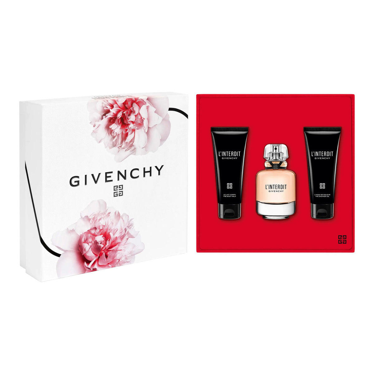 Givenchy L'Interdit Set 2.7 Oz Eau De Parfum, 2.5 Oz Body Lotion Y 2.5 Oz Shower Gel Mujer