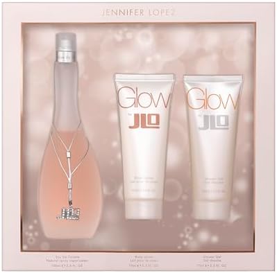 J Lo Glow Set 3.4 Oz Eau De Toilette, 2.5 Oz Body Lotion Y 2.5 Oz Shower Gel Mujer