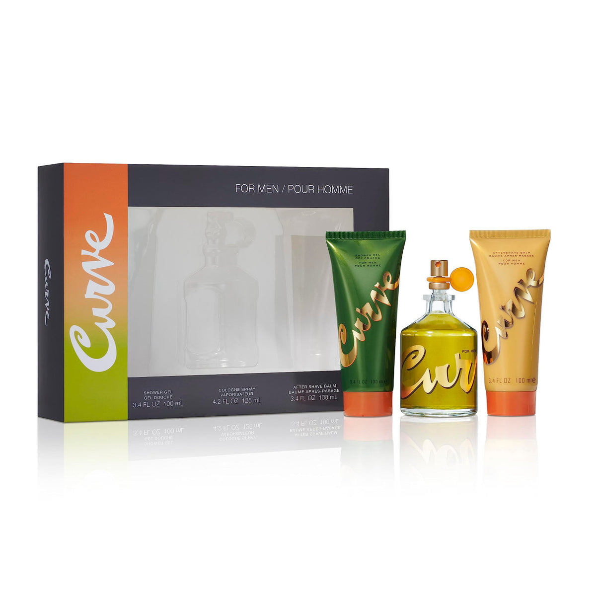 Liz Claiborne Curve Set 4.2 Cologne, 3.4 Shower Gel Y 3.4 After Shave Balm Hombre